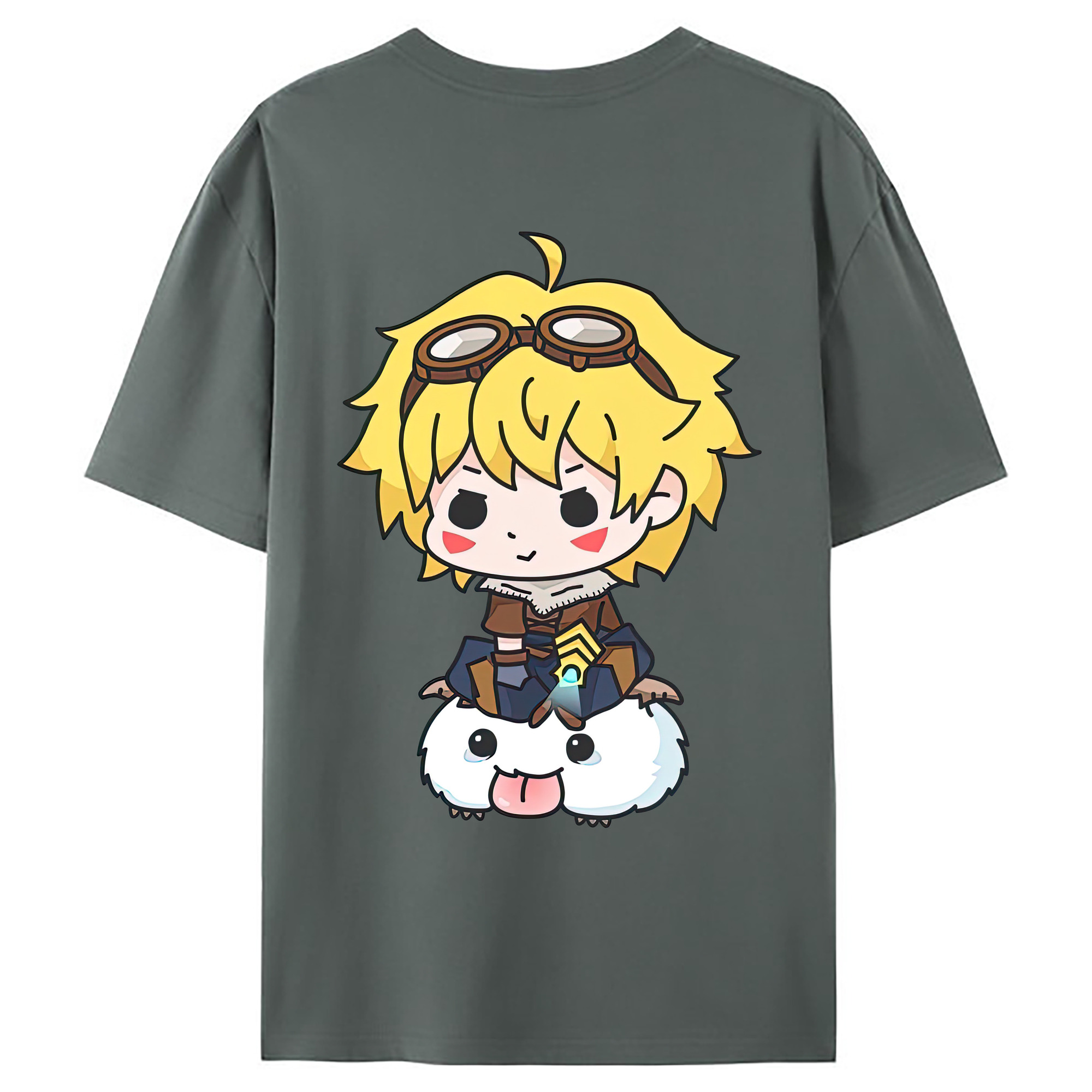 （画像用） リーグ・オブ・レジェンド League of Legends LOL 綿100％ メンズ半袖Tシャツ（バックプリント） 通気性